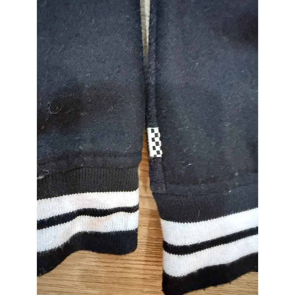 Vans Off The Wall Varsity Jacket Mens Small Black Wool Blend 2016 VN0A2XDW